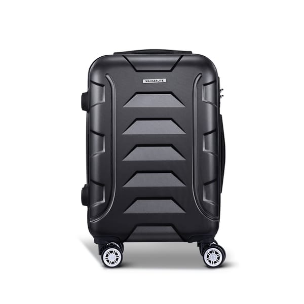 Wanderlite 20" Carry-On Hard Shell Suitcase | Zipper Lock | Black
