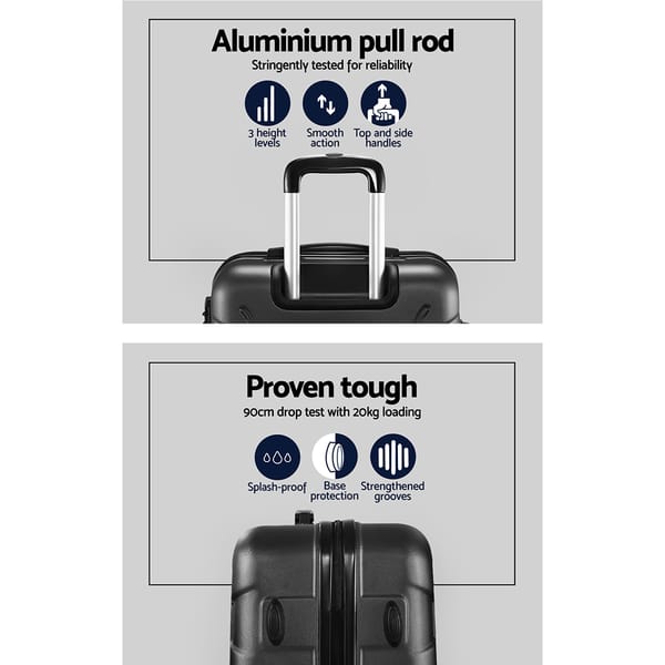Wanderlite 3-Piece Hard Shell Luggage Set | 20" 24" 28" with TSA Lock & Spinner Wheels | 4 Colours