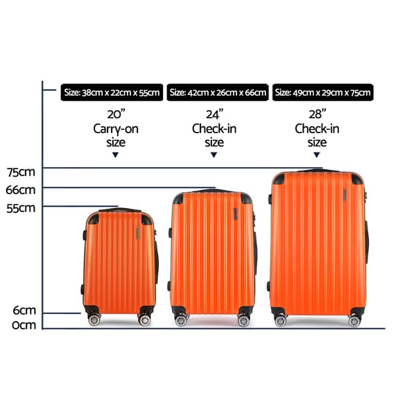 Wanderlite 3-Piece Hard Shell Luggage Set | TSA Lock | 20" 24" 28"
