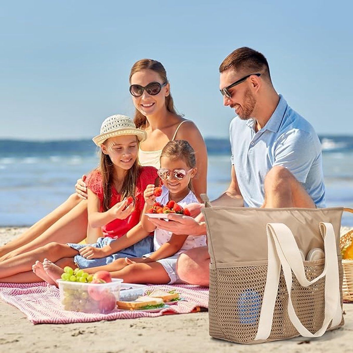 XXL Family Beach Bag | Waterproof Foldable | 7 Pockets
