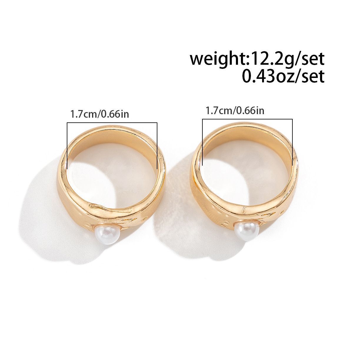 Floral Stackable Ring Set – Light Gold, 3 Pack