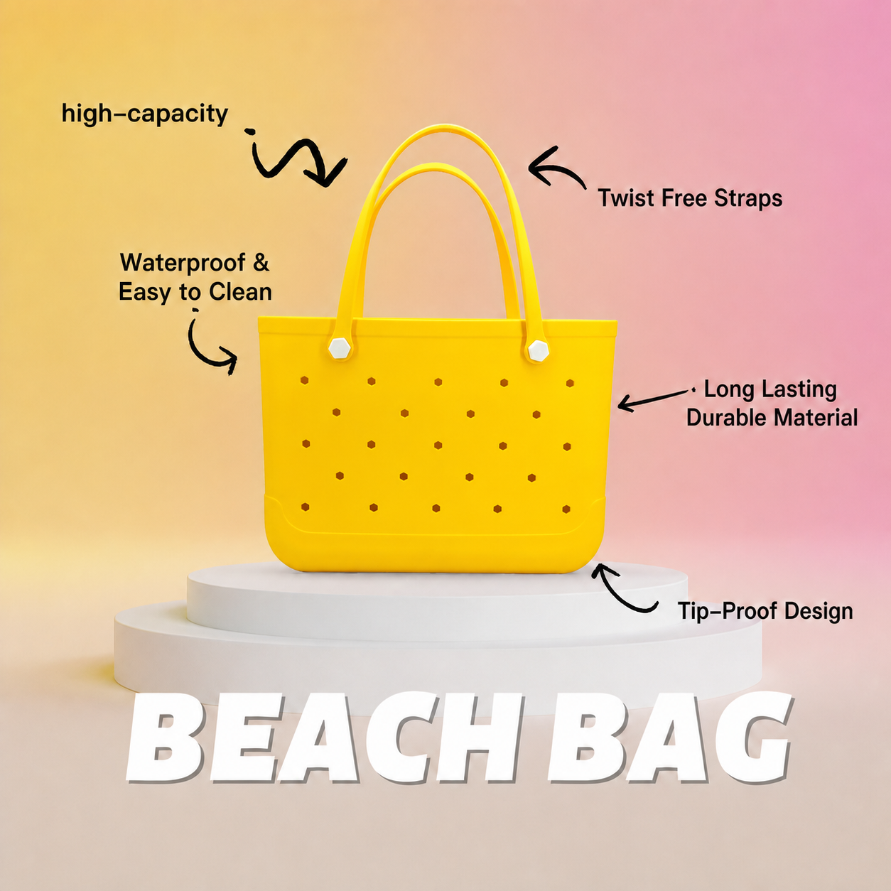 Waterproof Hexagon Mesh Beach Bag | Medium & Large |5 Colours