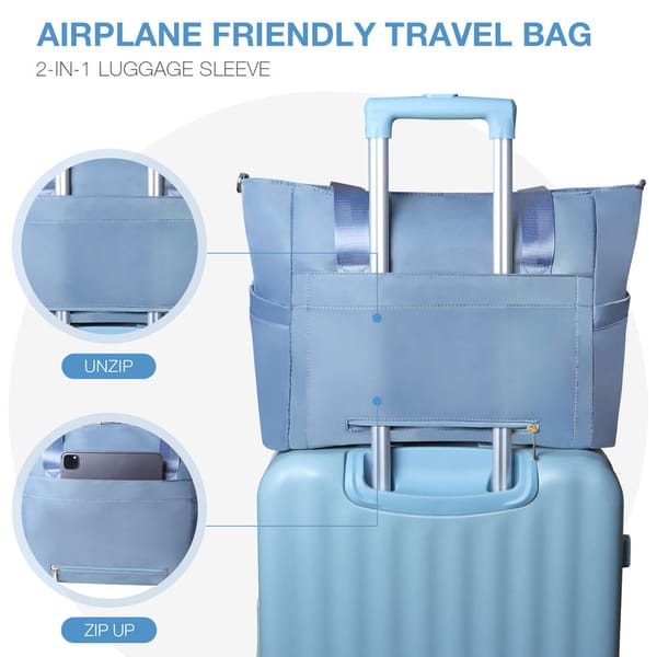 Women's Travel Duffle Bag | Carry-On Weekender with Shoe Bag & Makeup Pouch
