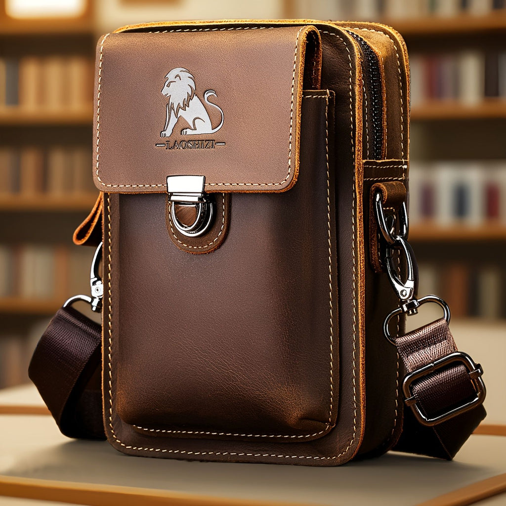 brown Brown Black Leather Cross Body Bag Genuine Leather Bag Travel Bag Daily Use Bag Stylish Bag