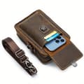 Genuine Leather Crossbody Bag | Lion Clasp | Brown & Black | Travel & Daily Use