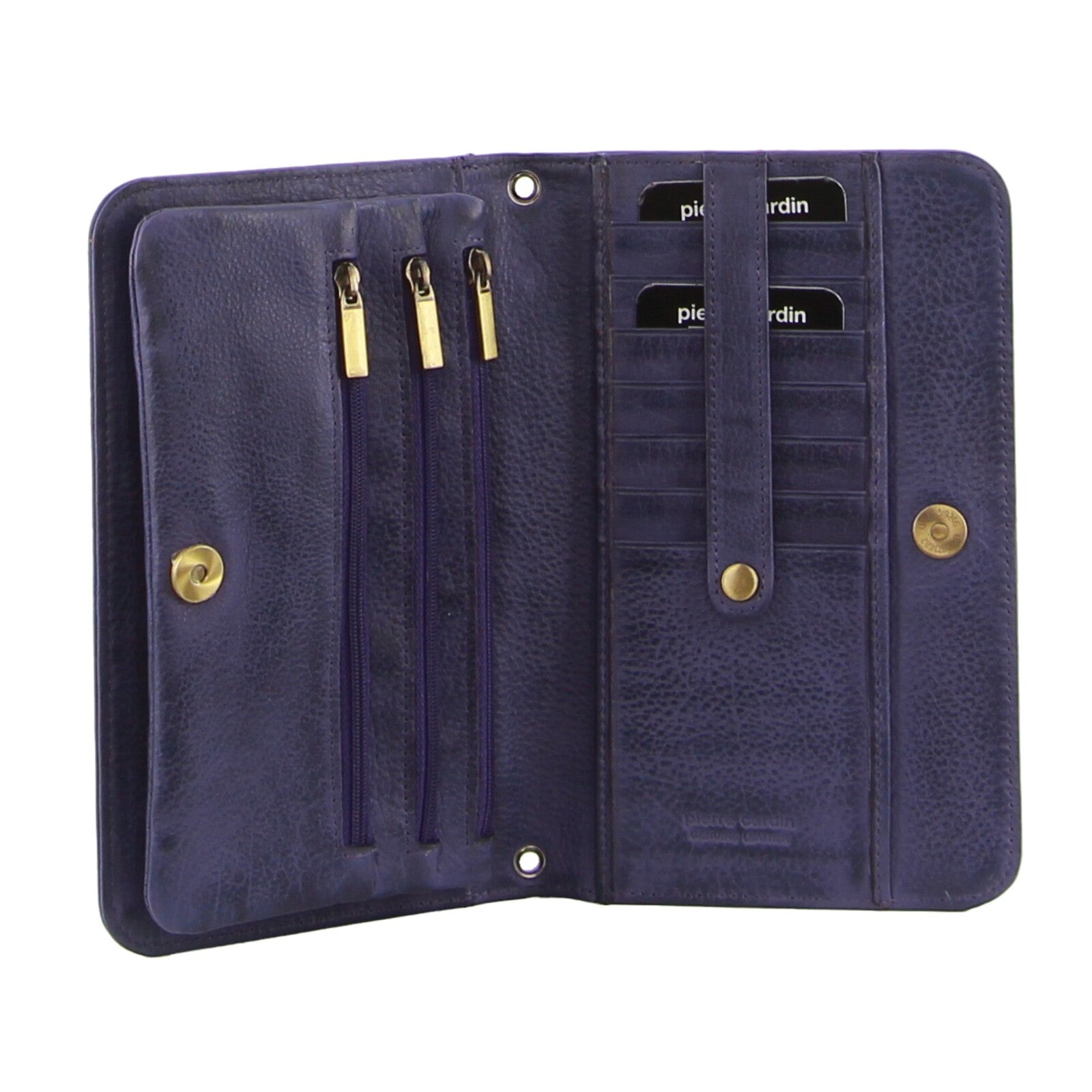 Pierre Cardin Ladies Leather Clutch Wallet - RFID Protected | Purple