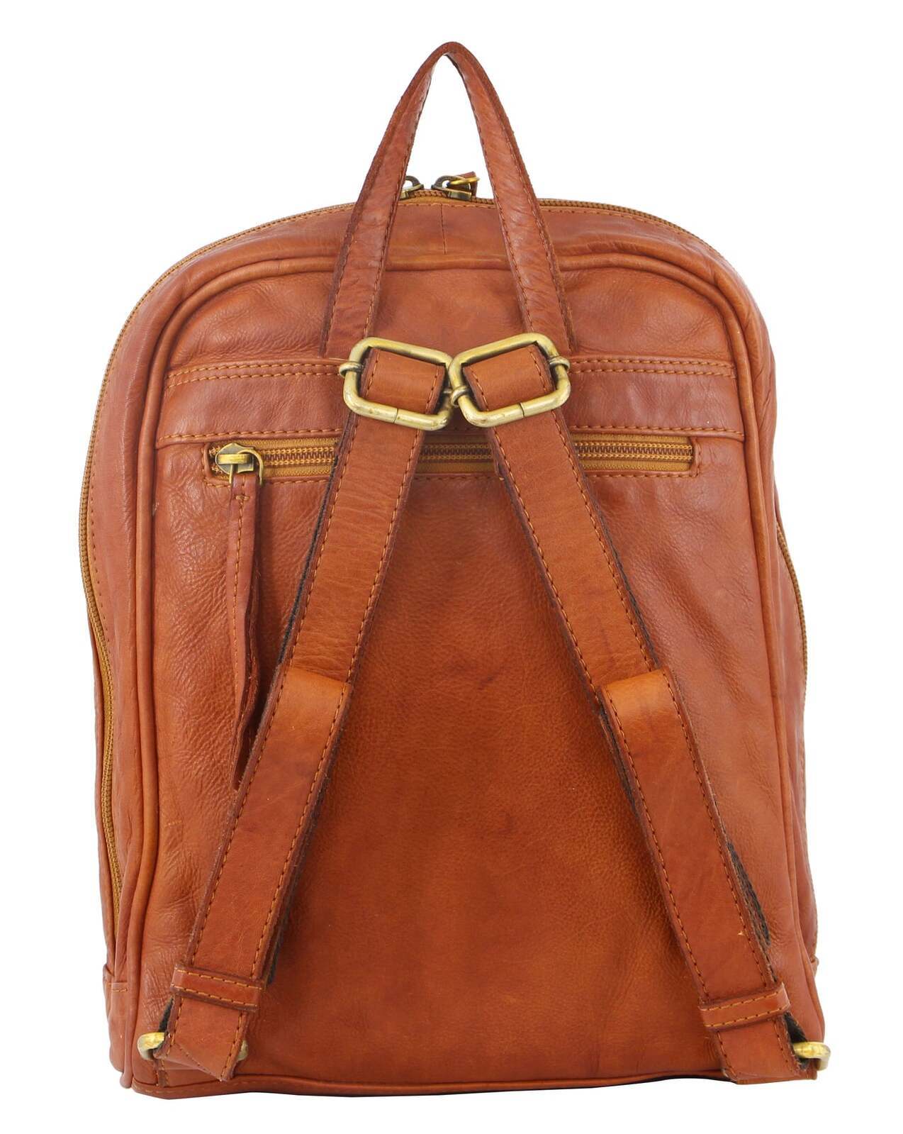 Pierre Cardin Woven Leather Backpack – Cognac