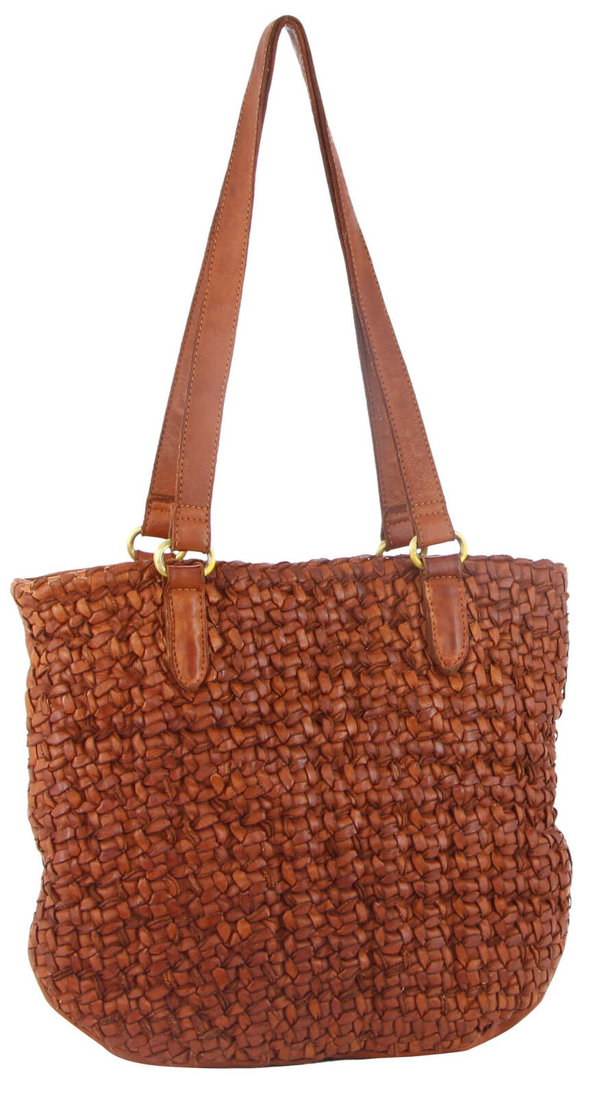 Pierre Cardin Woven Leather Shoulder Bag – Cognac