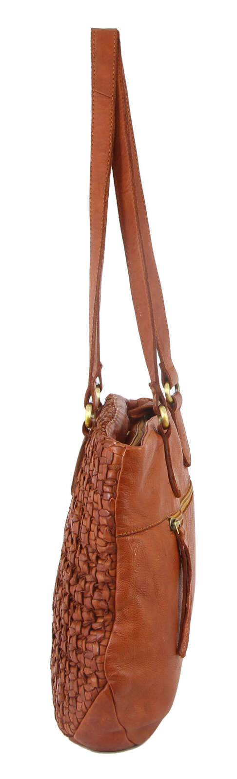 Pierre Cardin Woven Leather Shoulder Bag – Cognac