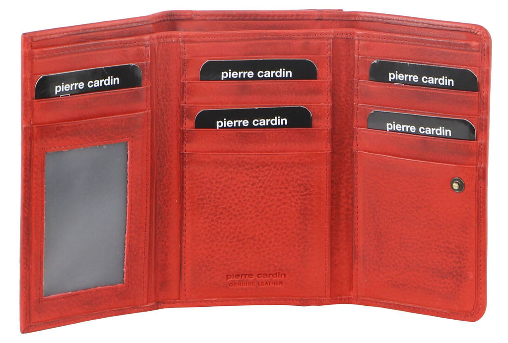 Pierre Cardin Rustic Trifold RFID Wallet – Red
