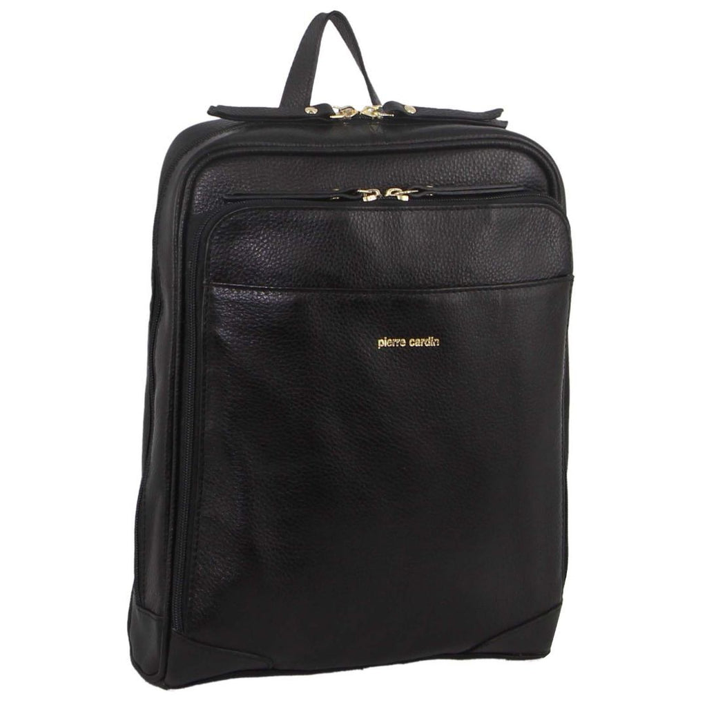 Pierre Cardin Rustic Leather Backpack – Black