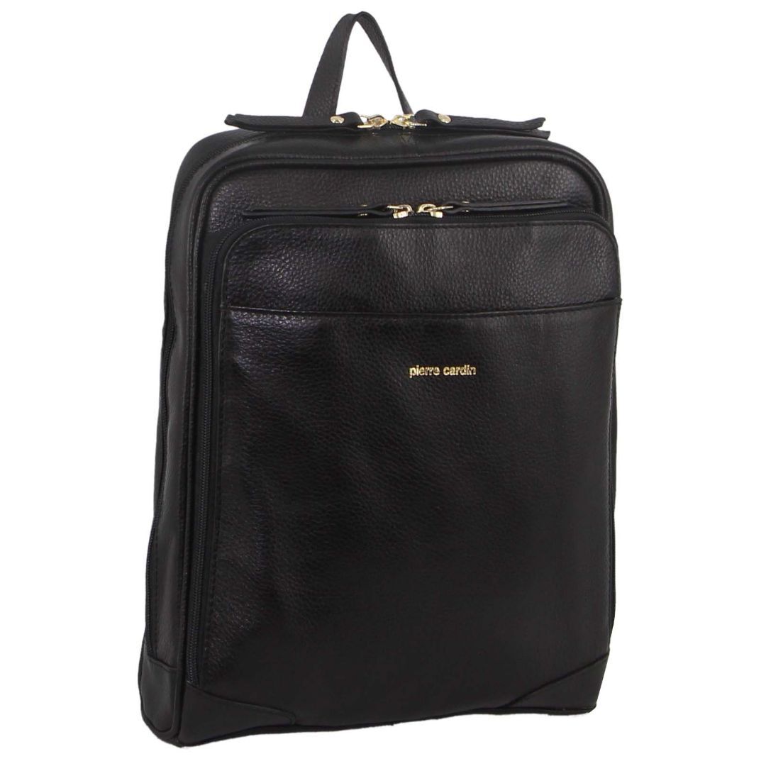 Pierre Cardin Rustic Leather Backpack – Black