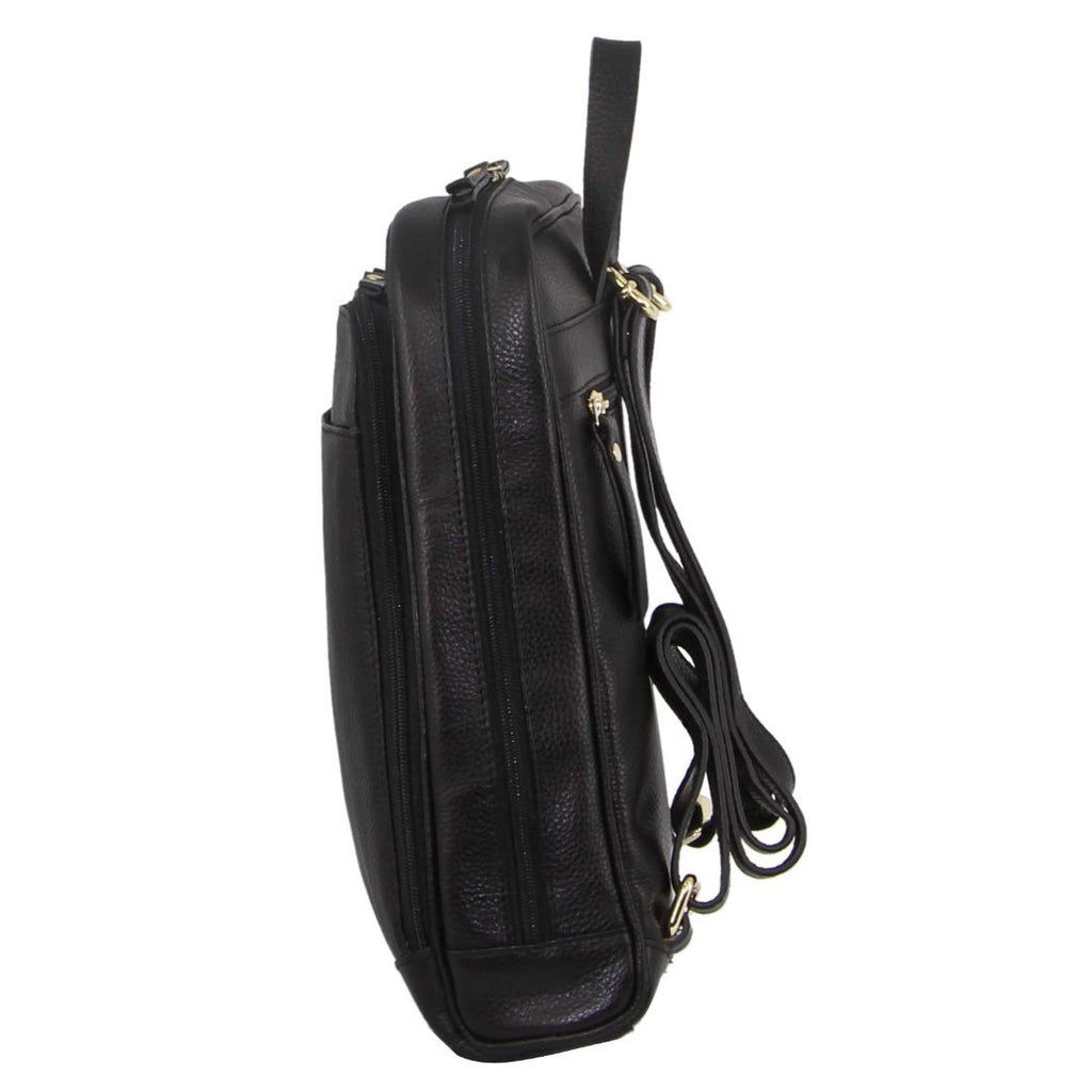 Pierre Cardin Rustic Leather Backpack – Black