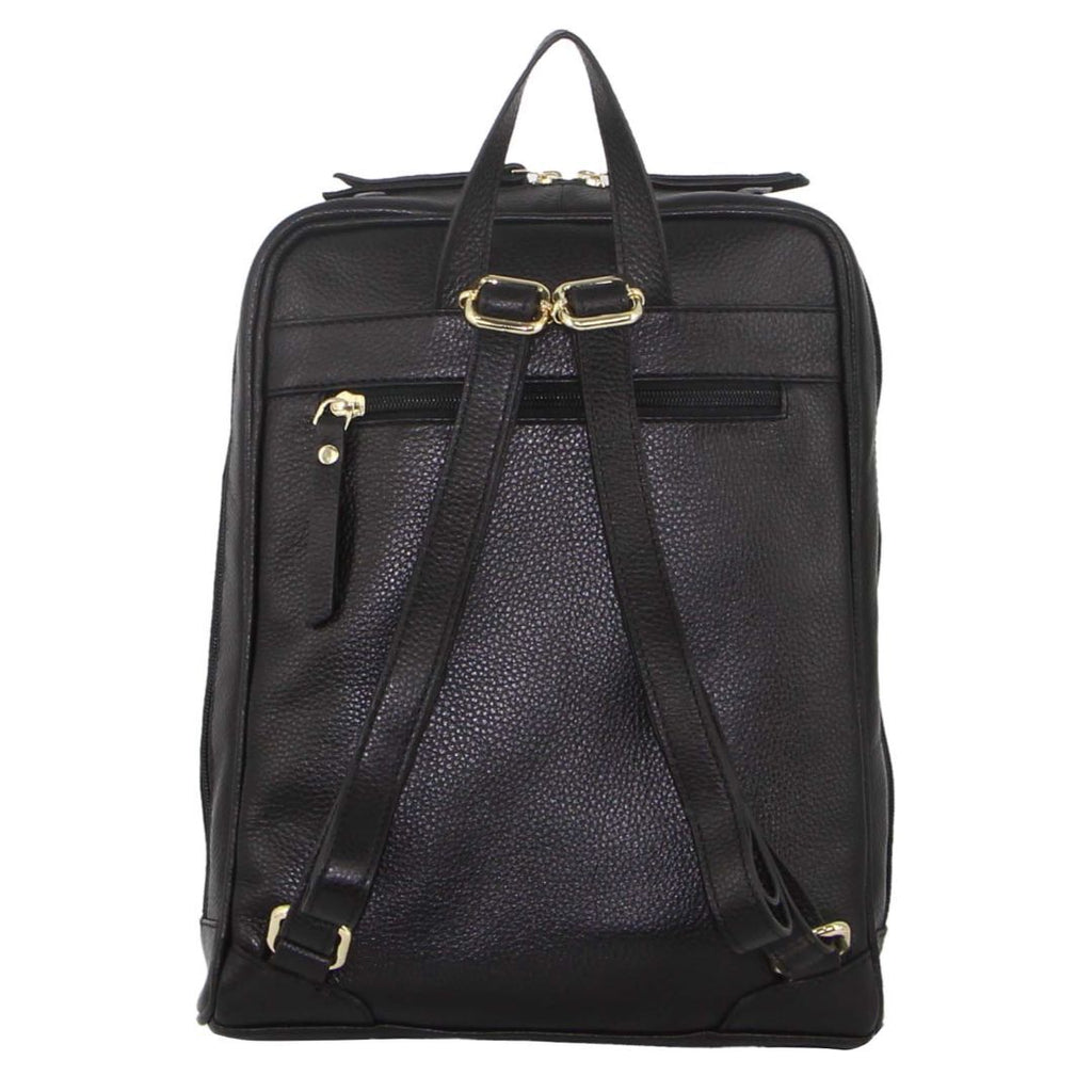 Pierre Cardin Rustic Leather Backpack – Black