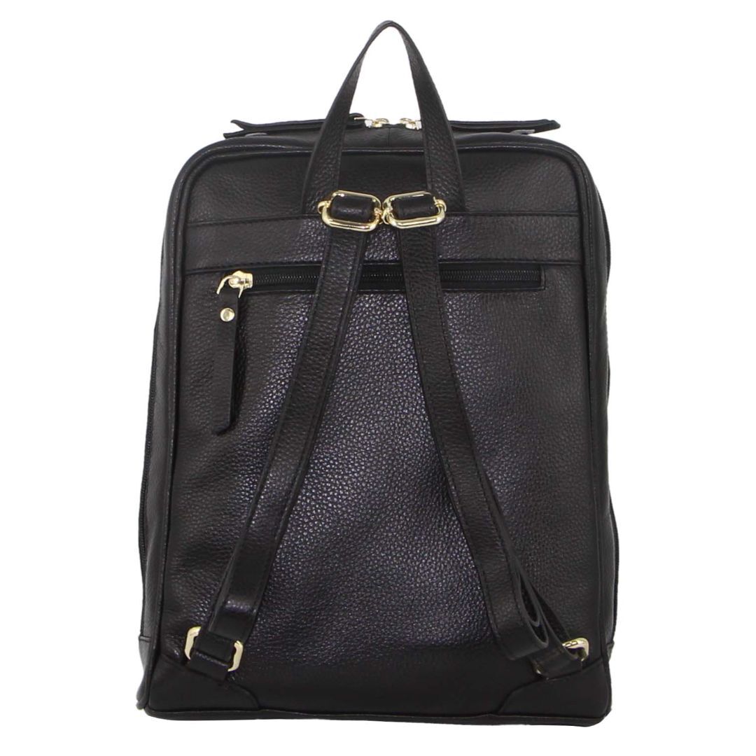 Pierre Cardin Rustic Leather Backpack – Black