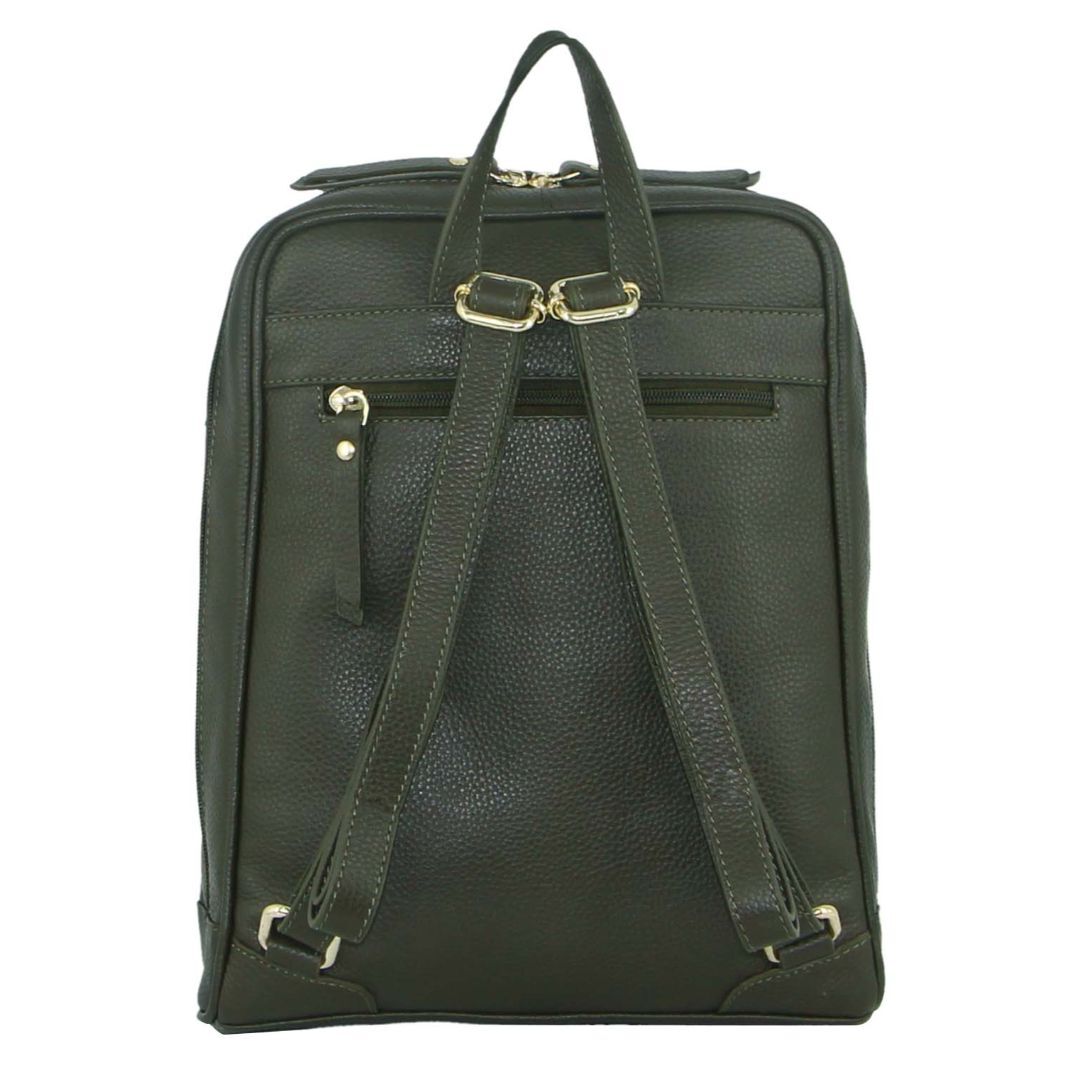 Pierre Cardin Rustic Leather Backpack – Olive