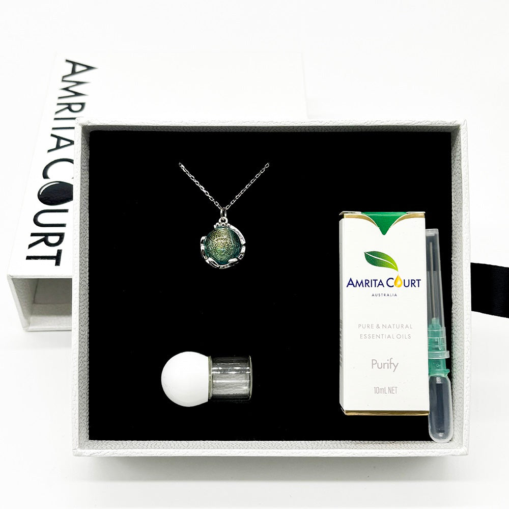 Aroma Diffuser Necklace Gift Box – Light Blue