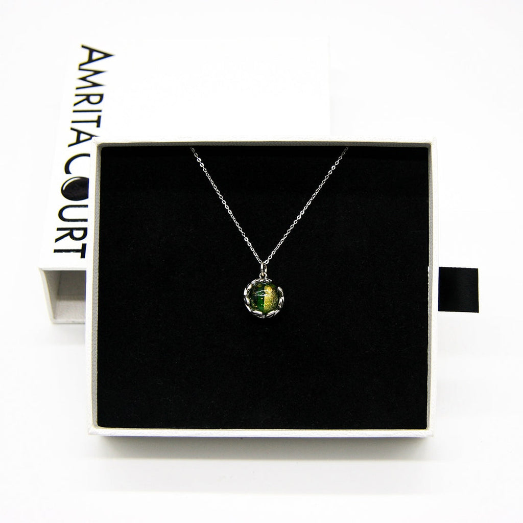 Aroma Diffuser Necklace Gift Box – Gold Green