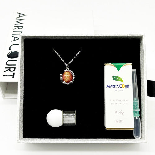 Aroma Diffuser Necklace Gift Box – Fire Red