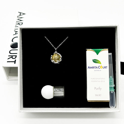 Aroma Diffuser Necklace Gift Box – Golden Yellow