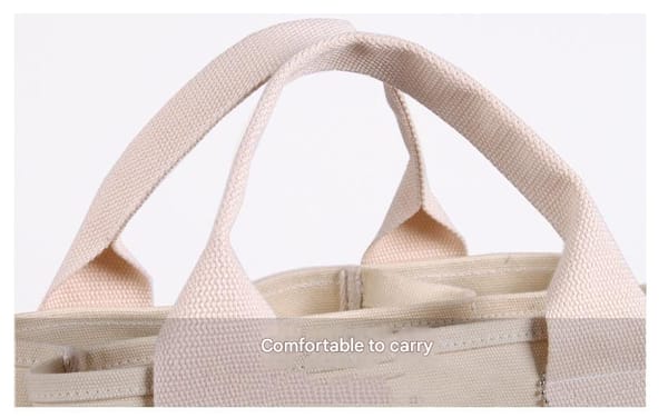 Canvas Tote Bag with Multiple Compartments | Rose, Pink, Green