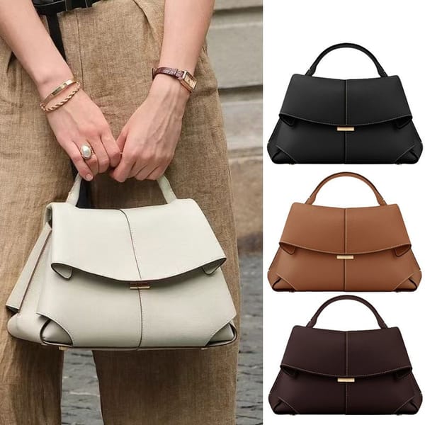 Genuine Cowhide Leather Top Handle Satchel - 5 Colours