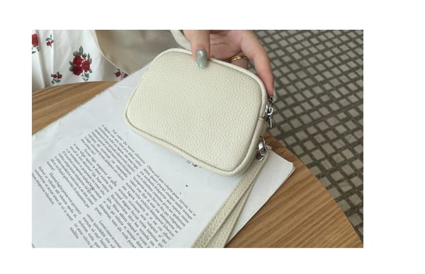 Mini Genuine Leather Wristlet Coin Purse - Olive, Brown & Red
