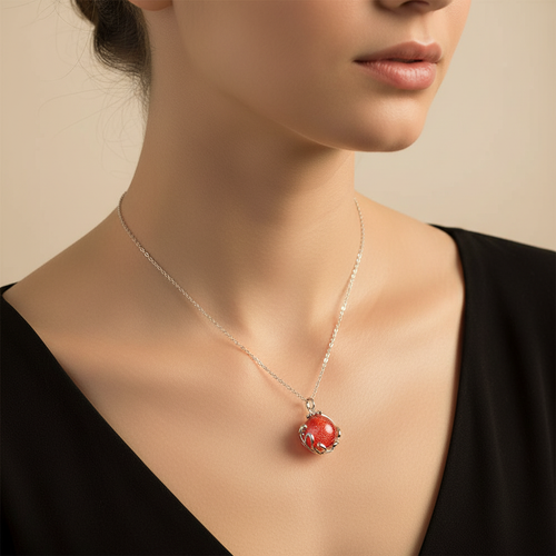 Aroma Necklace Fire Red Lifestyle