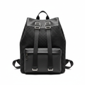 Black Leather Mesh Backpack Studio Shot