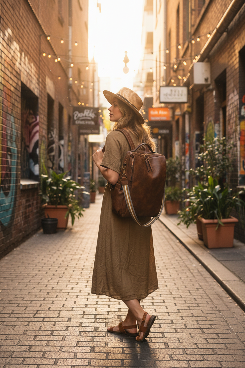 Coffee Anti-Theft Convertible Backpack