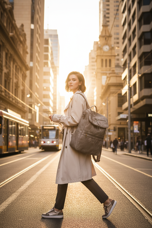 Grey Anti-Theft Convertible Backpack