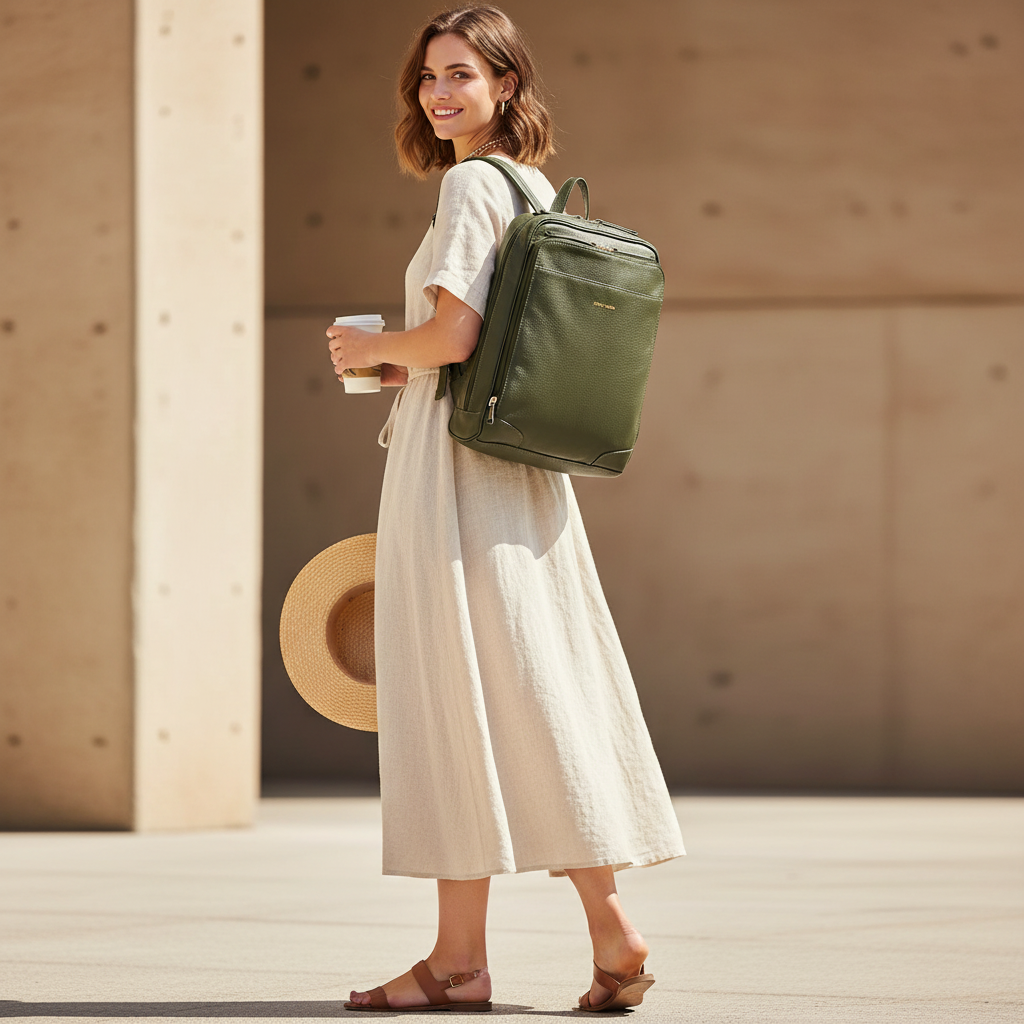 Olive Backpack Lifestyle