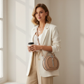 Round Croc Handbag Khaki Lifestyle